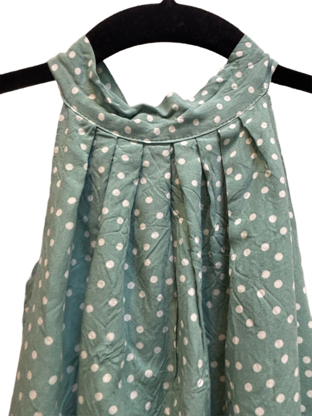 BTFBM Green Polka Dot Halter Dress Tiered Mini Sage Green dress size small 🌱 NWT - Picture 5 of 10